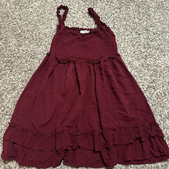 Live To Be Spoiled Maroon Smocked Mini Dress - Size Medium - Picture 5 of 5